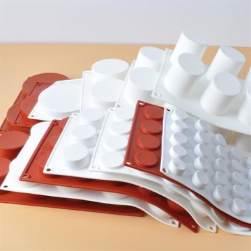 多連式圓柱圓餅形矽膠模具 法式甜品慕斯蛋糕冰淇淋硅膠模具