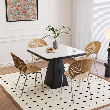 【臺灣公司 可打統編】免運 四方桌椅 八仙桌椅 新中式正方形餐桌商用洽談桌家用簡約酒店餐廳接待卡座桌椅組合 可開發票 全館六折 工廠現貨直銷 新品特價 c1085