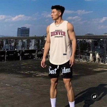 美式籃球運動背心男夏季無袖速幹健身跑步寬鬆裝備訓練坎肩T恤衣男士運動薄款透氣背心 男士訓練排汗上衣 男士無袖寬鬆百搭坎肩