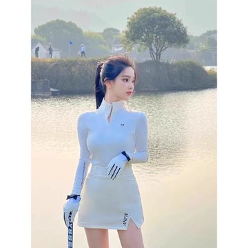 夏季新款韓國高爾夫球女裝運動防曬上衣golf修身包臀裙性感辣套裝