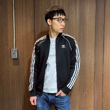 美國百分百【全新真品】Adidas 愛迪達 三葉草 經典 棒球外套 立領 夾克 logo 男 黑色 S號 BD90