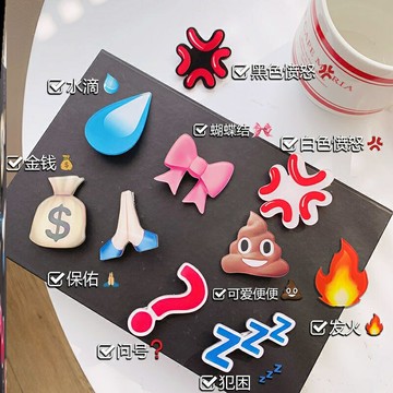 流汗emoji卡子滴發夾火表情包水滴大無語發黃豆夾發劉海頭飾女