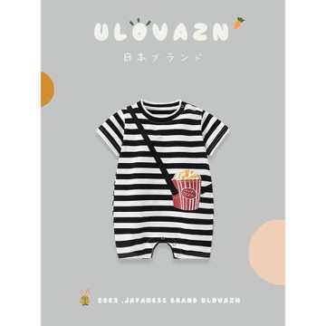 日本Ulovazn童裝~新生嬰兒衣服嬰童夏裝滿月公主哈衣包屁衣男寶