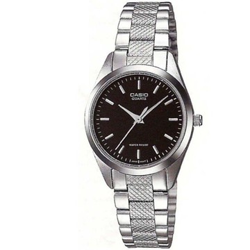 手錶 CASIO 卡西歐石英鋼帶女錶-黑 LTP-1274D-1