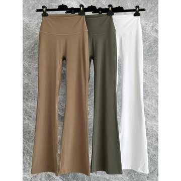 瑜伽長褲女春夏新款高腰喇叭褲緊身顯瘦時尚性感白色速干運動長褲