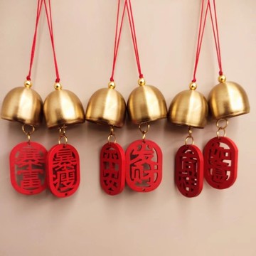 🚀臺灣出貨🔥新年爆款小鈴鐺結婚裝飾聖誕diy風鈴配件許願牌店鋪進門提醒鈴鐺