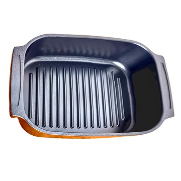 PEARL LIFE 珍珠金屬 IH爐適用藍鑽塗層波浪烤盤 HB-2530  26.5cm  1個