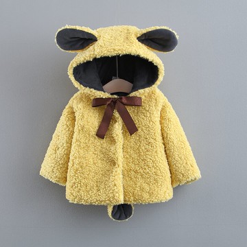 女寶寶秋冬裝加絨加厚韓版毛毛可愛外套0-1歲2女童嬰兒童洋氣上衣