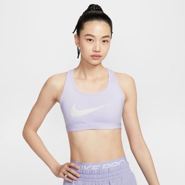 NIKE 運動內衣 女 中度支撐 慢跑 瑜珈 AS W NK SWSH MED SPT BRA GCEL 紫 IO0255-547(3X1000)