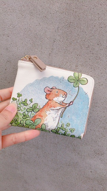 【L型短夾】抓住我的小幸運 L型拉鍊短夾 輕薄 零錢包 皮包 錢包