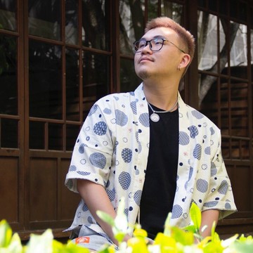 日式外套-和風班格紋(白)