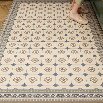 米伽尤拉 復古花紋PVC一抹净地墊 60 x 120cm  1個