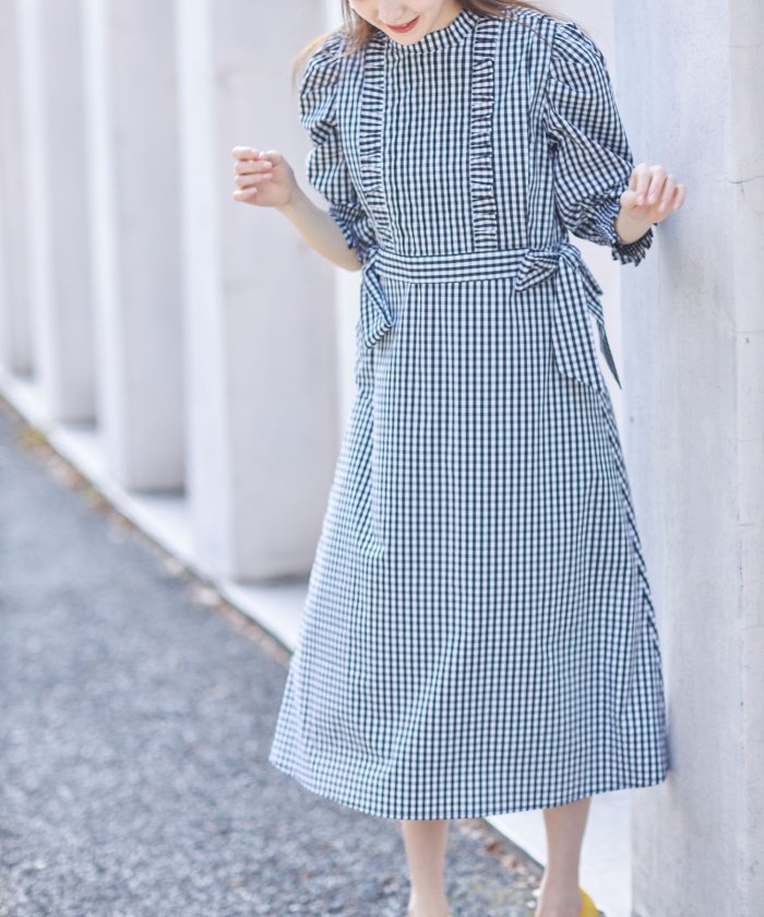 トッコクローゼット ２ｗａｙサイドりぼんベスト付きギンガムチェックワンピース レディース Navy M Tocco Closet 通販 Lineポイント最大2 0 Get Lineショッピング