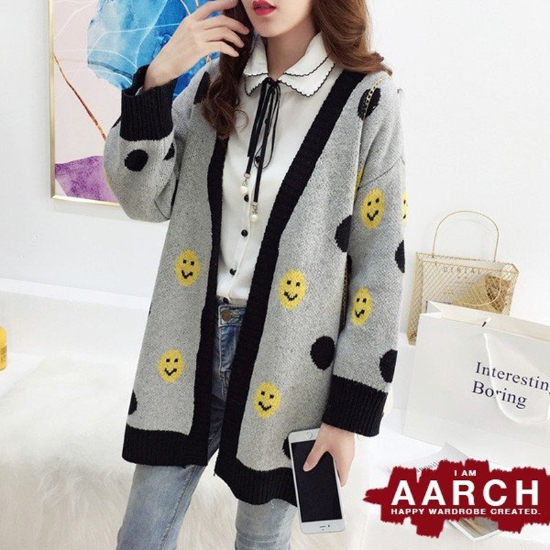 大きいサイズ カーディガン トップス レディース ファッション ぽっちゃり おおきいサイズ オーバーサイズ ニコちゃん ドット柄 配色 ニット Ll 3l 4l 春夏 通販 Lineポイント最大0 5 Get Lineショッピング