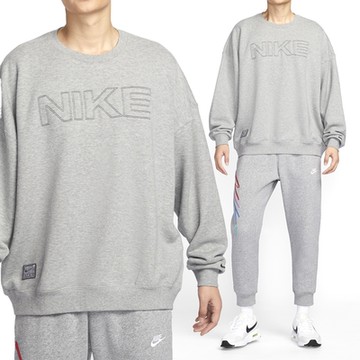 Nike Club Ft Os Crew Gcel 男款 淺灰色 大學t 寬鬆 毛圈布 長袖 HV8225-063