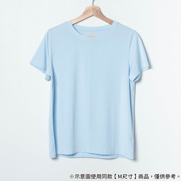 女仕圓領T恤 短袖 莫代爾 藍 L NITORI宜得利家居