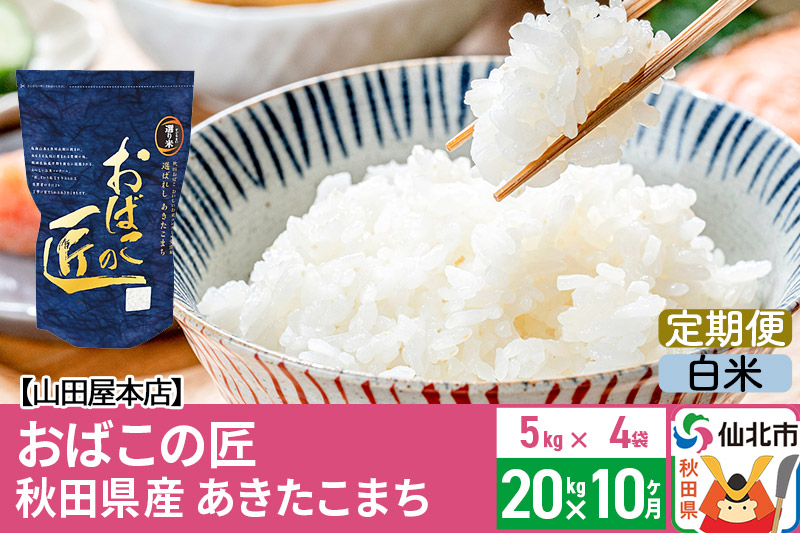 《定期便10ヶ月》令和5年産 仙北市産 おばこの匠 20kg×10回 計200kg 秋田県産あきたこまち 秋田こまち お米 10か月 10ヵ月 10カ月 10ケ月|02_ymh-bx2010h