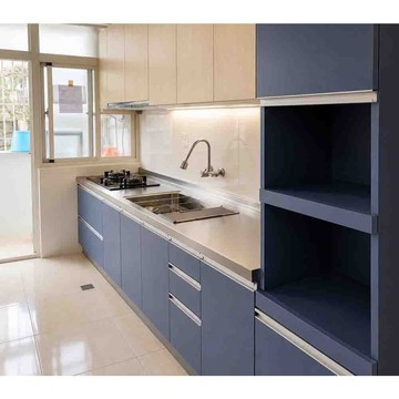 【KW廚房世界】系統廚具 廚房設計 客製化 廚櫃 流理台 工廠直營 一字型 345公分 壓花檯面 櫻花 瓦斯爐 排油煙機
