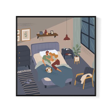 Boluo 菠蘿選畫所 甜蜜生活 APLS6635G 60 x 60cm 畫框居家裝飾掛畫  金色