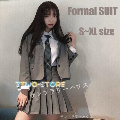 入学式 卒業式 スーツ フォーマルスーツ 女子 女の子 高校生 中学生 レデイース 無地 セット 卒服 制服 スカート 発表会 フリーサイズ ゆったり S M L Xl 通販 Lineポイント最大get Lineショッピング