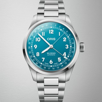 ORIS Big Crown指針式日期機械錶-銀x藍/40mm 0175477984065-0782006