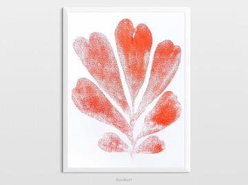 原畫藝術品獨特的紅色抽象植物藝術植物插圖