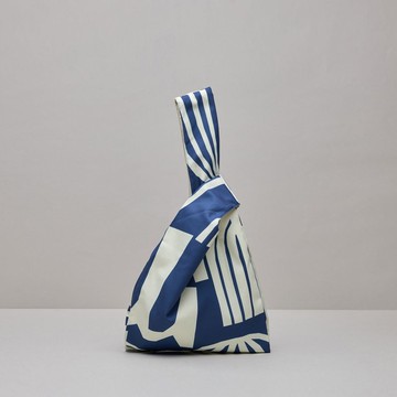 印花手挽包 / 米克斯藏青