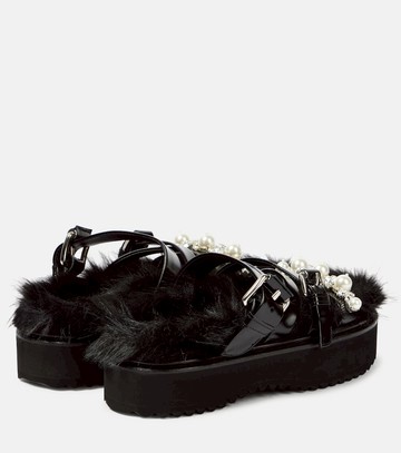 Simone Rocha Embellished leather platform sandals