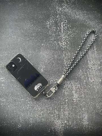 niji 6mm手腕繩 黑/銀白色鑽石紋