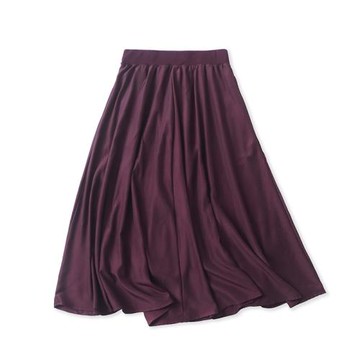 外貿日單夏款女士半身裙高腰顯瘦百搭減齡A字裙休閑韓版氣質長裙