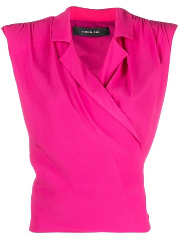 Federica Tosi - shoulder pad tank top - women - Silk/Acetate/Polyester - 44 - Pink