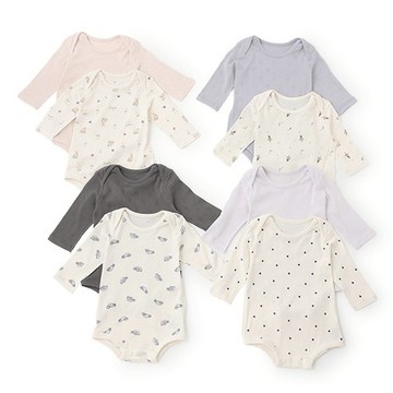 petit main 品牌旗艦店 【弱酸性】嬰兒連身包臀衣2件組 【日本直接出貨】