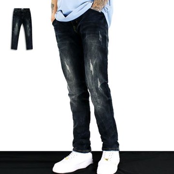 『RFD』貓抓水洗直筒褲-深藍色《9992853》