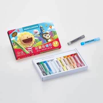 【SIMBALION 雄獅文具】粉蠟筆12色 12盒 /組 OP-12A