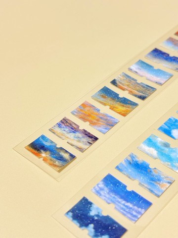 雲圖 夕照 閃爍標籤貼紙 一組兩張 Mstandforc