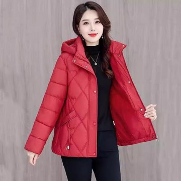 2024冬棉衣女短款寬松大碼時尚媽媽裝羽絨棉服小立領中年棉襖外套