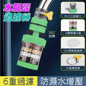 【曼德旺】磁石6層精濾過濾器萬能接口水龍頭過濾器 濾水器 濾水頭 增壓 淨水器 起泡器 過濾 濾芯 除氯 可拆洗濾水器