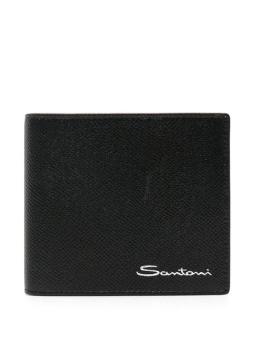 Santoni - bi-fold leather wallet - men - Calf Leather - One Size - Black