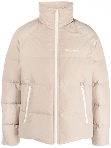 Palm Angels - logo-embroidered padded jacket - men - Polyester/Polyamide/Polyamide - M - Neutrals