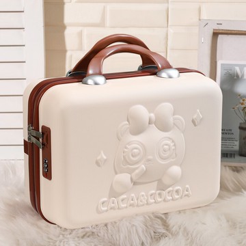 14寸手提行李箱化妝包卡通可愛3D動漫密碼皮箱輕便迷你收納包女