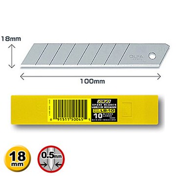 【文具通】OLFA 大型 美工刀片 LB-10 替刃 刃厚0.5mm，適用於各款大型美工刀，8節10片/盒 B4010029【領券滿額再折千12/31止】