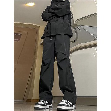 黑色三防水風軟殼沖鋒褲女男美式傘兵加絨褲子美式登山工裝滑雪褲