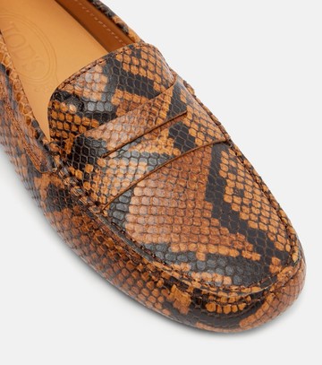 Tod's Gommino snake-effect leather driving shoes