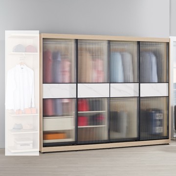 MUNA家居  艾維斯8尺鋁框推門衣櫥/多種組合  241.5X60X196.5cm