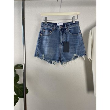 經典超百搭PG！歐美系牛仔短褲女小A字高腰顯瘦微彈破洞毛邊