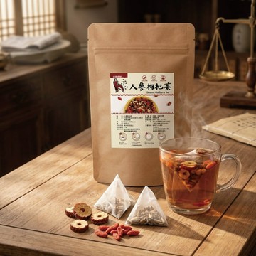 【台灣現貨出貨快】人參枸杞茶 (10gx10入) 東洋蔘 黃精 三角茶包 補充體力 枸杞紅棗茶