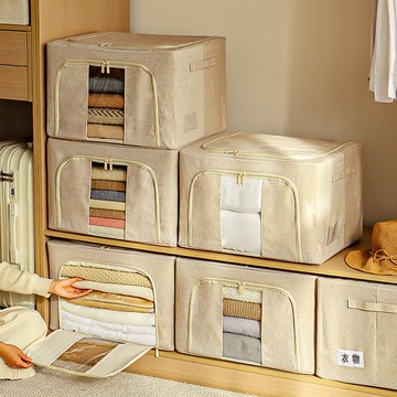 【可摺疊大容量】收納箱 百納箱 衣物收納箱 棉被收納箱 布藝收納箱 摺疊儲物箱 加厚防水面料 鋼架支撐 家用衣物棉被整理