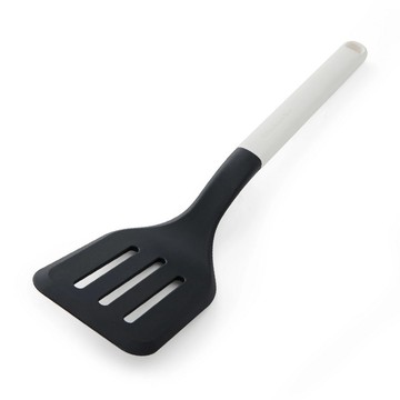 KitchenAid 美國 不沾鍋尼龍濾油鍋鏟(純白34.5cm) / 炒菜鏟 平底鍋鏟 煎鏟 濾油鏟 可機洗 洗碗機可洗