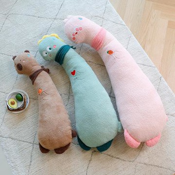 卡通動物長條抱枕床頭靠枕安撫側睡可拆洗睡覺毛絨玩具生日禮物