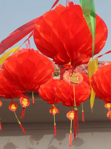 結婚慶小紅燈籠春節場景布置新年喜慶裝飾用品戶外喜字紙燈籠掛飾科技